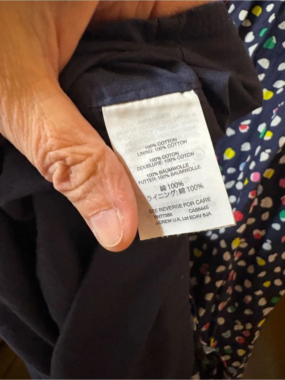 J. Crew Navy Multicolor Confetti Polka Dot Midi Dress
